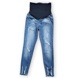 Distressed Skinny Maternity Jeans, Women's M (Maternity)